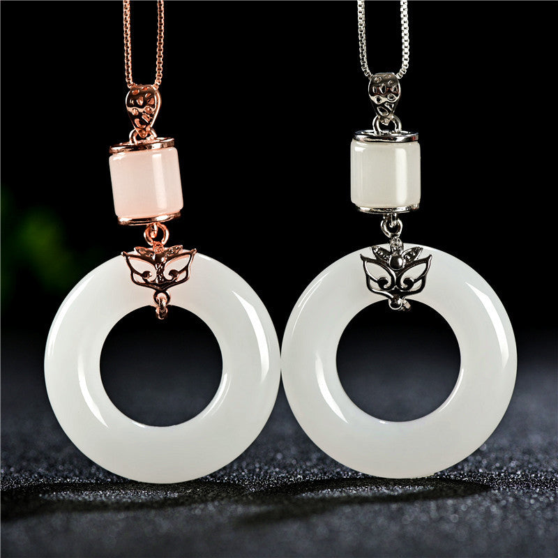 Lucky clasp • Emerald Jade Stone necklace