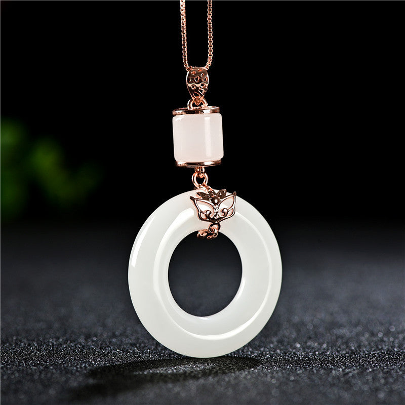 Lucky clasp • Emerald Jade Stone necklace