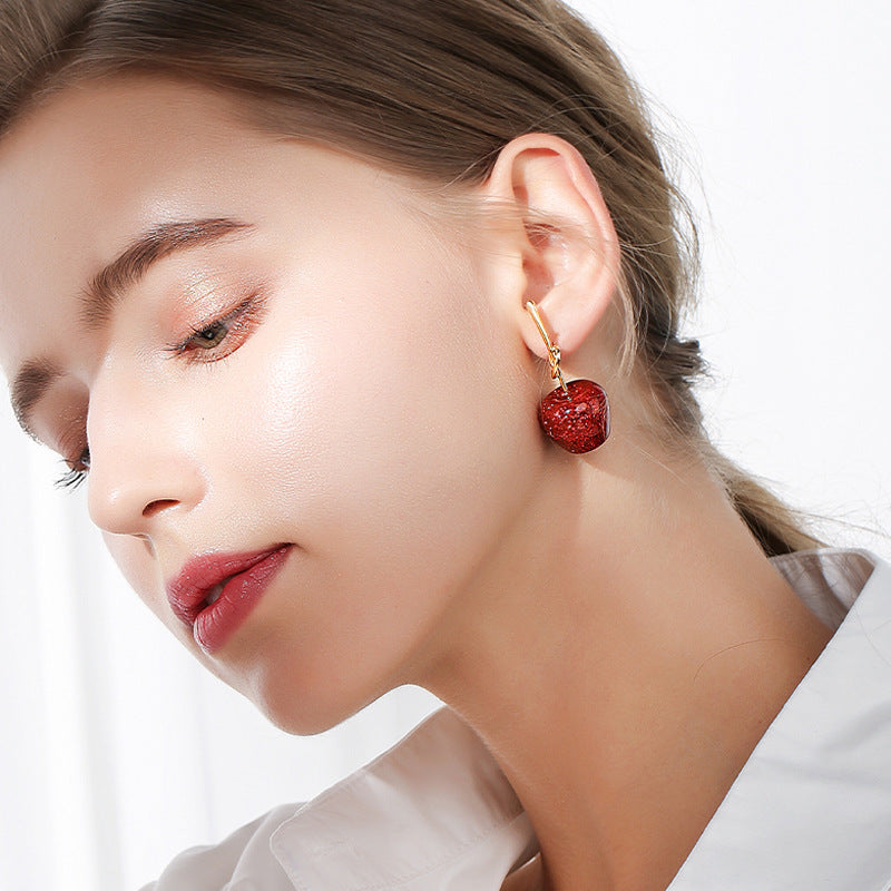 Apple • Red Crystal Earrings