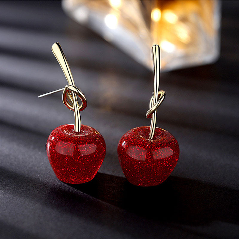Apple • Red Crystal Earrings