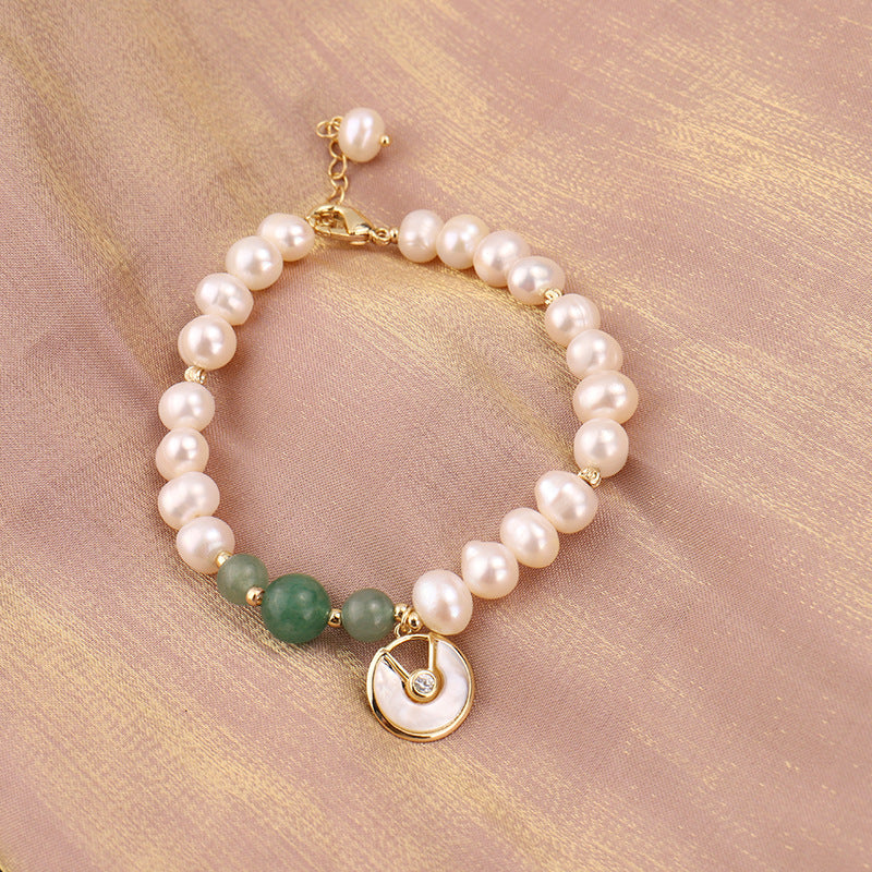 Snail shell • Pearl agate bracelet