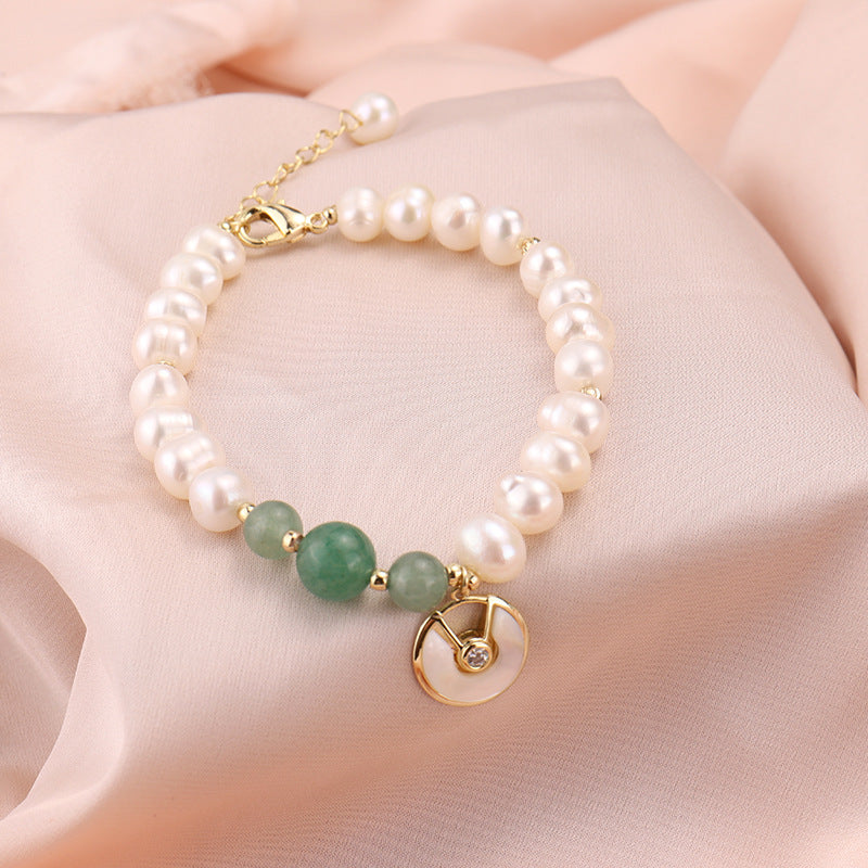 Snail shell • Pearl agate bracelet