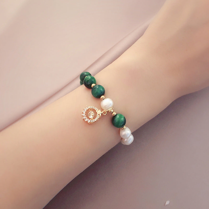 Charm • Tiger Eye stone & Pearl Bracelet
