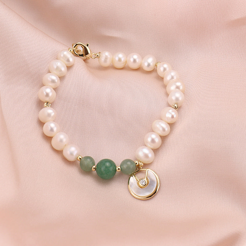Snail shell • Pearl agate bracelet