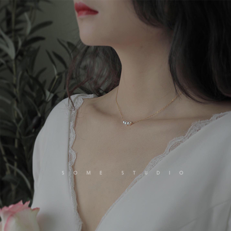 Transfer beads & pearl necklace