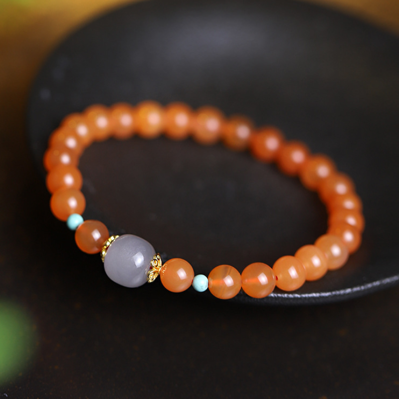Smoked Purple Jade & Agate Bracelet