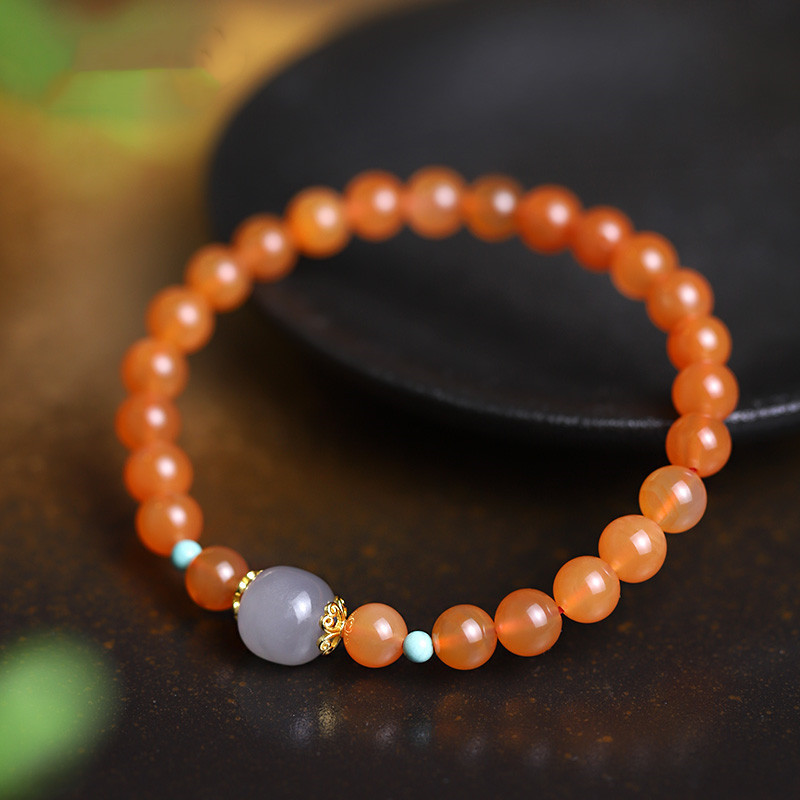 Smoked Purple Jade & Agate Bracelet