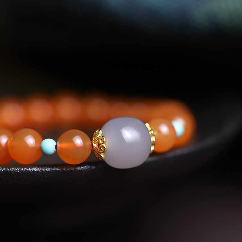 Smoked Purple Jade & Agate Bracelet