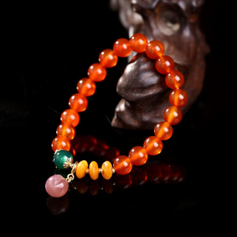Juicy Peach • Red Agate Bracelet