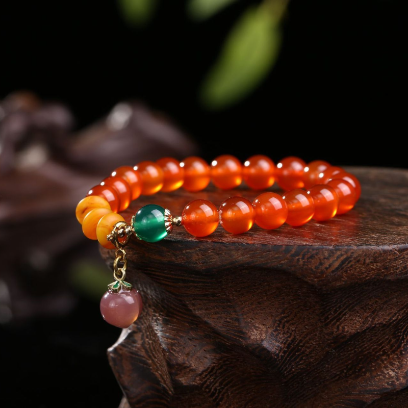 Juicy Peach • Red Agate Bracelet