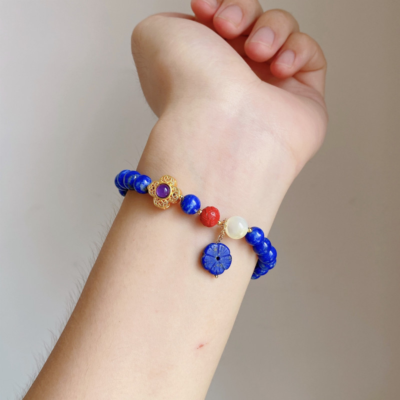 Natural lapis lazuli bracelet
