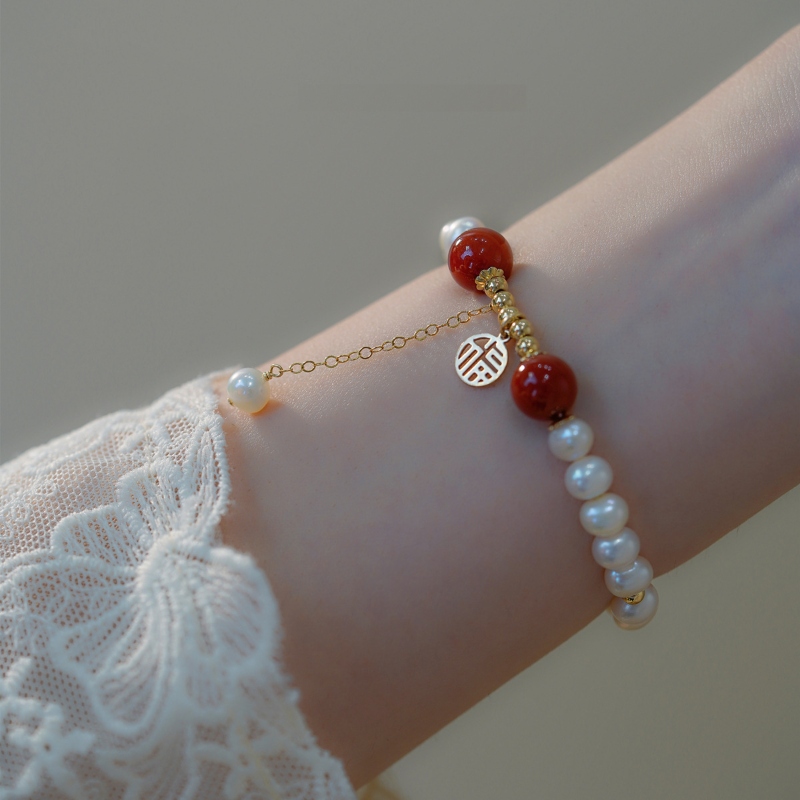 'Lucky Girl'  • Pearl Crystal Bracelet