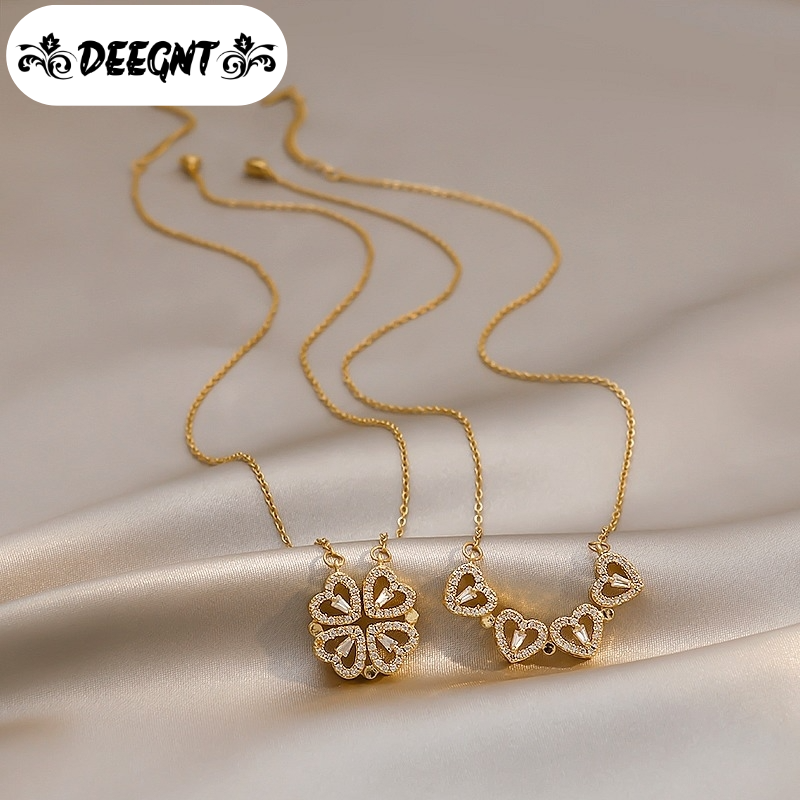 Multi-element four-leaf clover Necklace