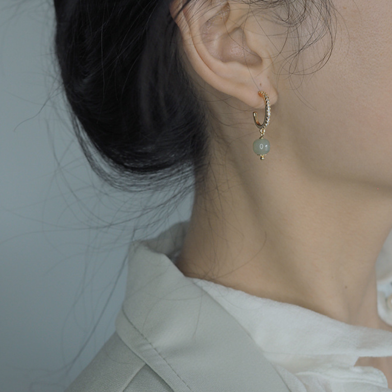 Extravagance • Emerald Jade Stone Earrings