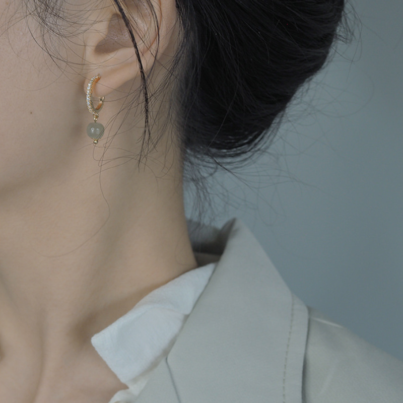 Extravagance • Emerald Jade Stone Earrings