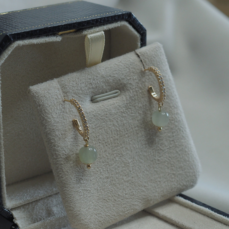 Extravagance • Emerald Jade Stone Earrings