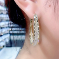 French mesh oval earrings