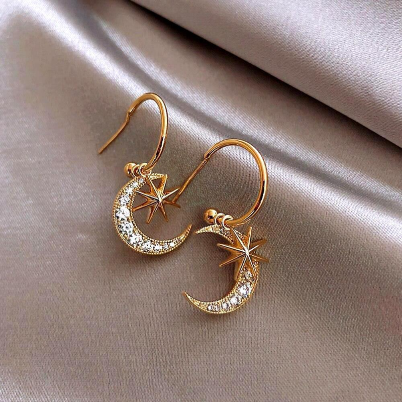 Crescent Moon Hoop Earrings