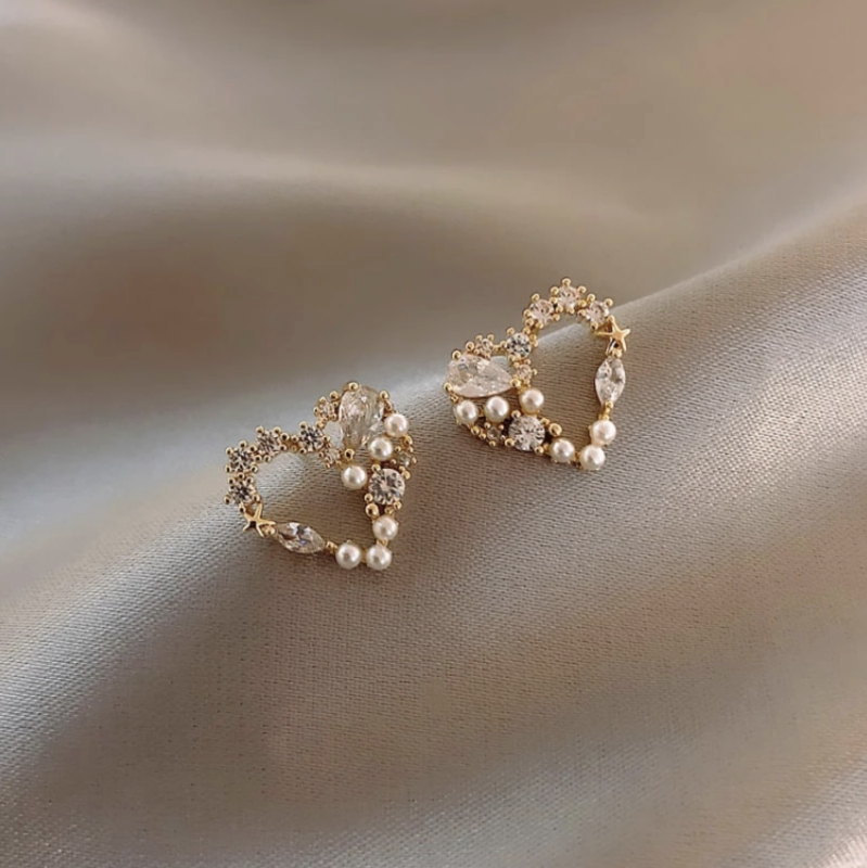 Crystal Heart Earrings