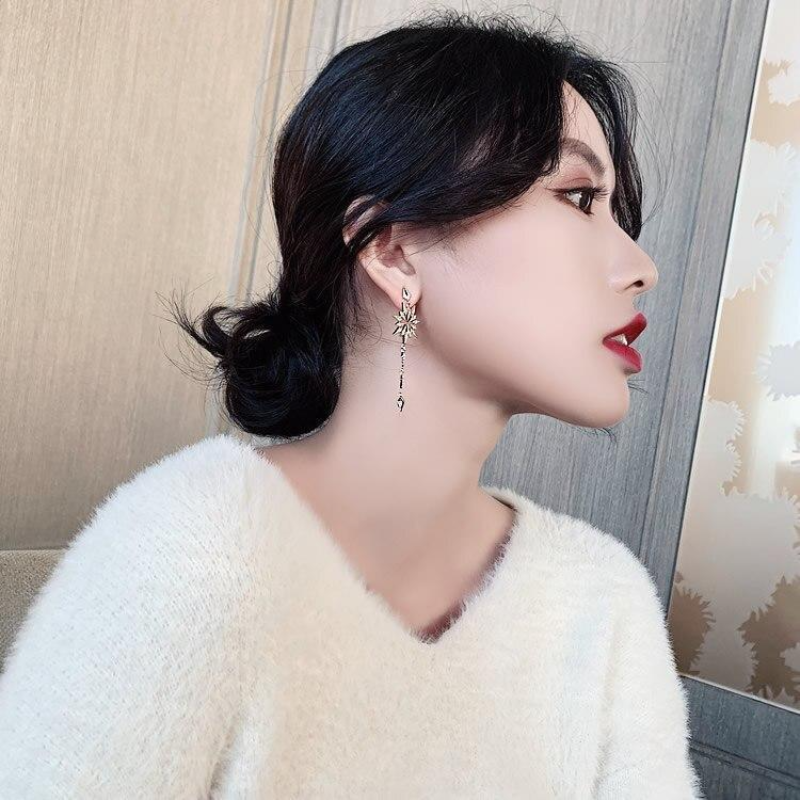 Crystal Star Tassel Earrings