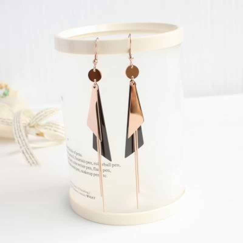 Triangle geometric tassel earring