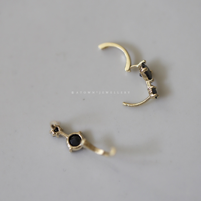 Black hole • Zircon earrings
