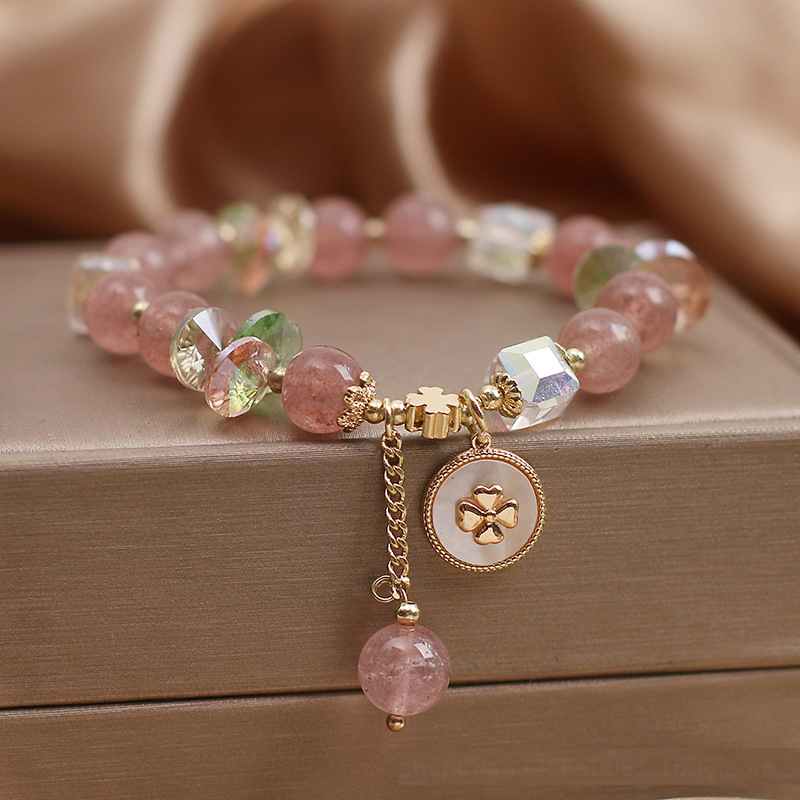 'Lucky Girl' • Strawberry Crystal Bracelet