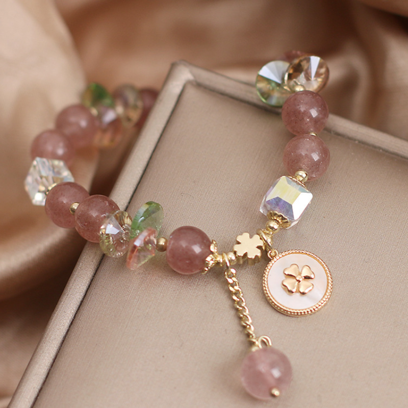 'Lucky Girl' • Strawberry Crystal Bracelet