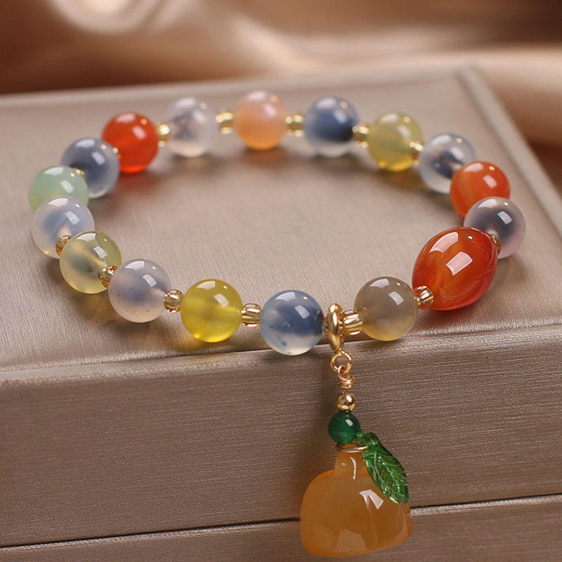 Lotus flower • loose heart agate bracelet