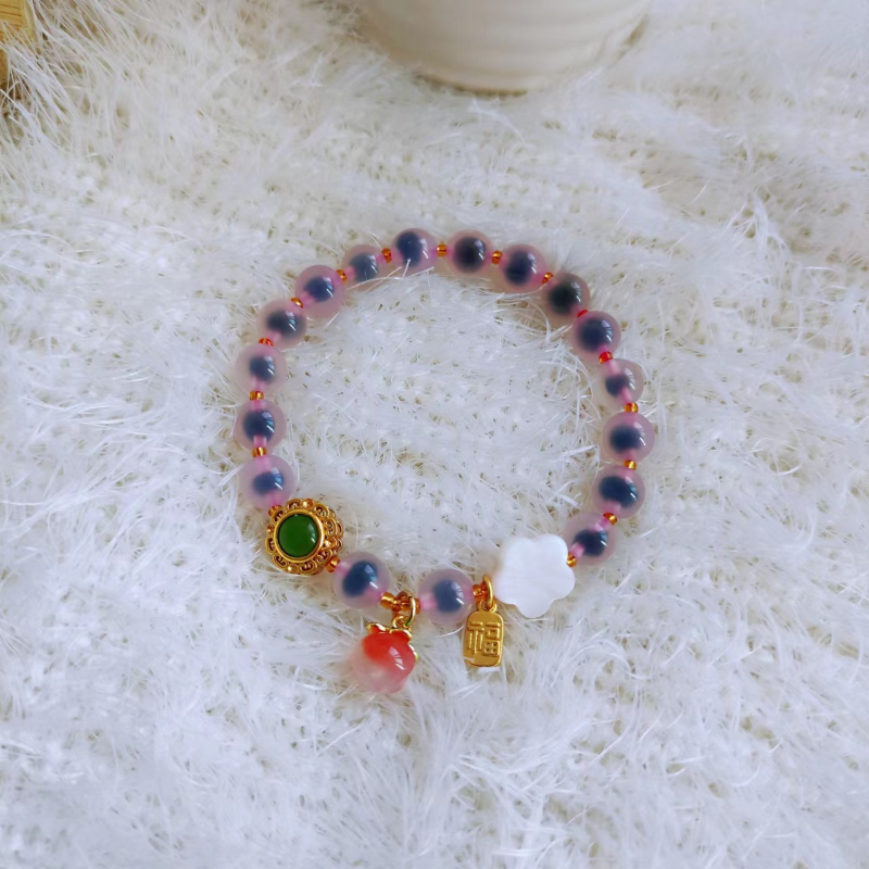 Peach • Sugar Heart Agate Bracelet