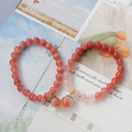 Peach • sunstone & agate bracelet