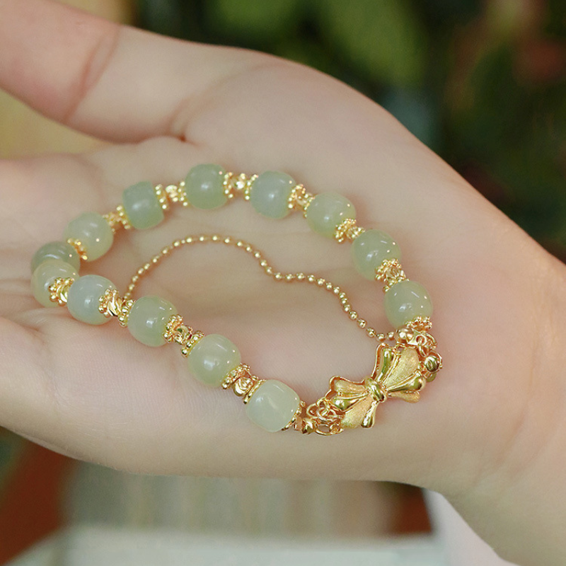 Charm • Duet Emerald Jade stone bracelet