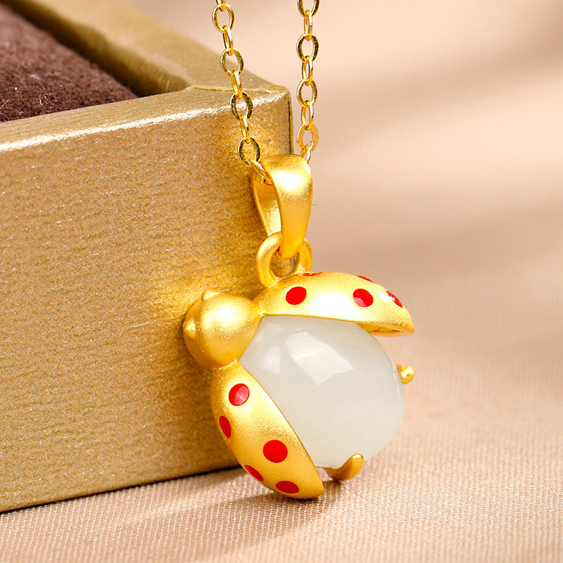 Seven Star Ladybug • Agate Necklace