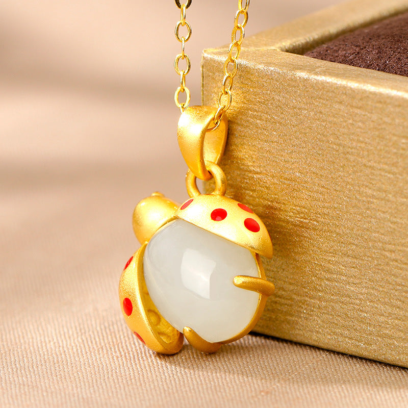 Seven Star Ladybug • Agate Necklace