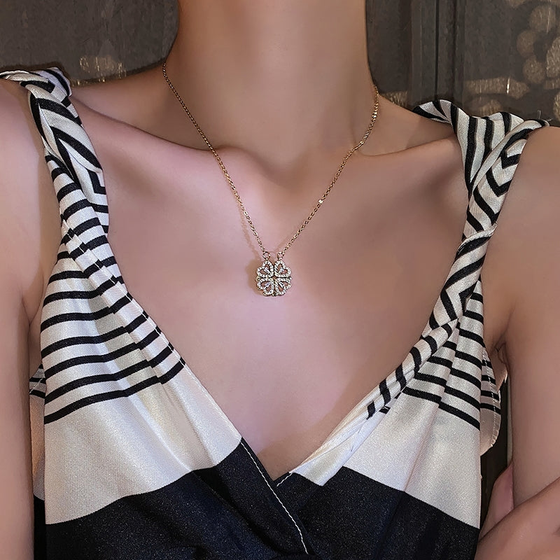 Multi-element four-leaf clover Necklace