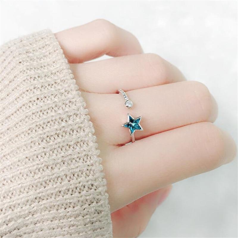 Blue Crystal Shooting Star Ring