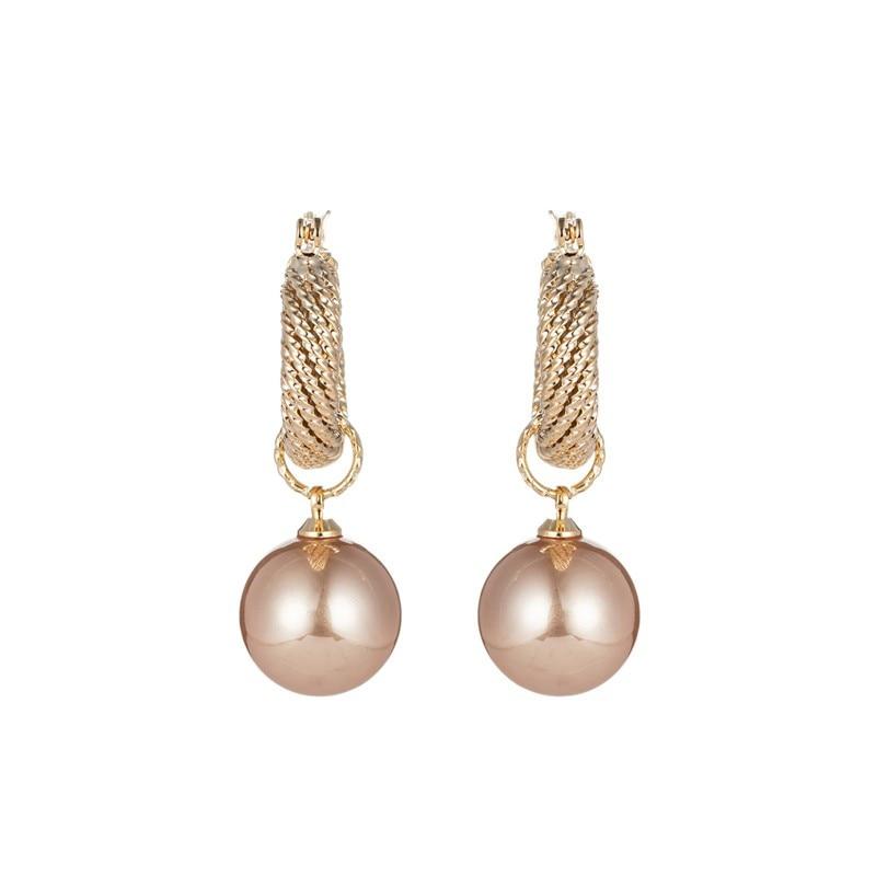 Gold & Pearl Drop Hoop Earrings