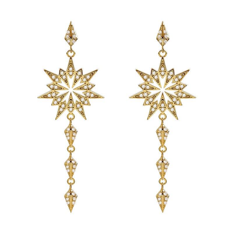 Crystal Star Tassel Earrings