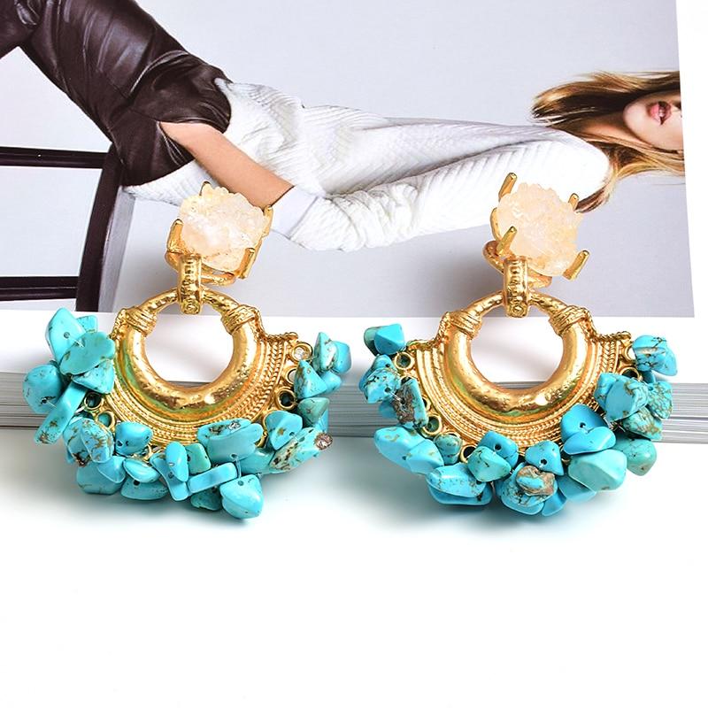 Bohemian Stone Statement Earrings