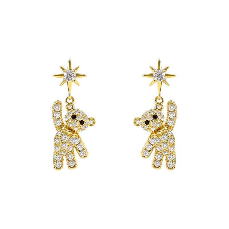 Crystal Teddy Bear Earrings