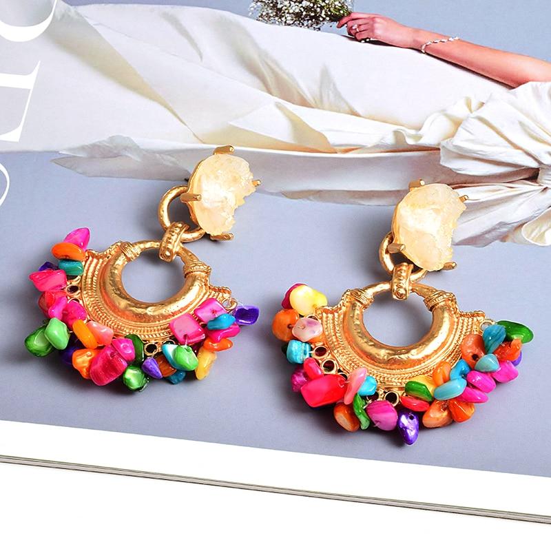 Bohemian Stone Statement Earrings