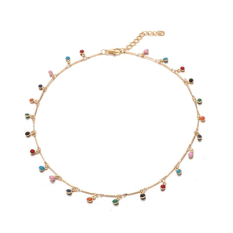 Rainbow Pendant Choker Necklace