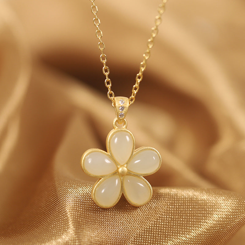 Five Leaf Flower • Jadeite Jade Necklace