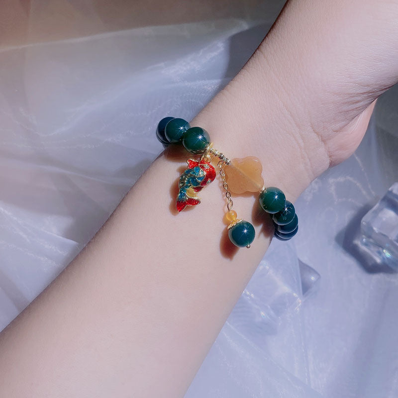 Good Luck • Carp Green Agate Bracelet