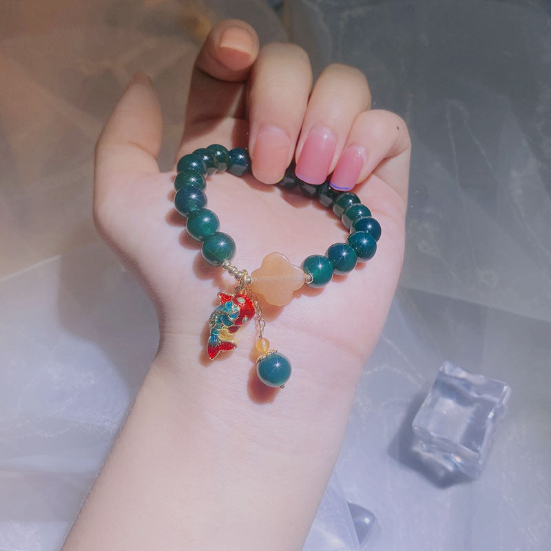 Good Luck • Carp Green Agate Bracelet