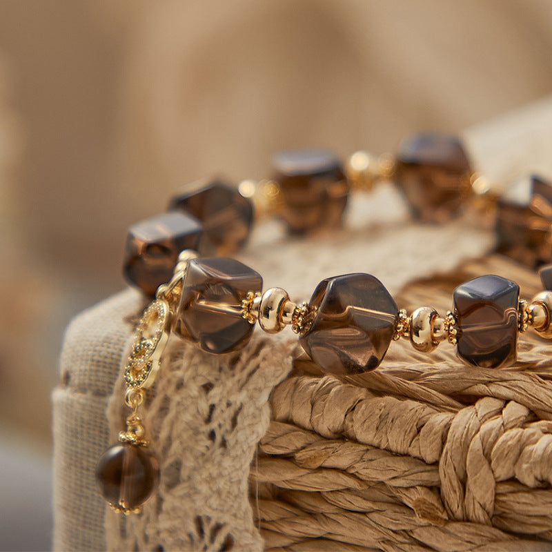 Charm • Natural Brown Crystal Bracelet