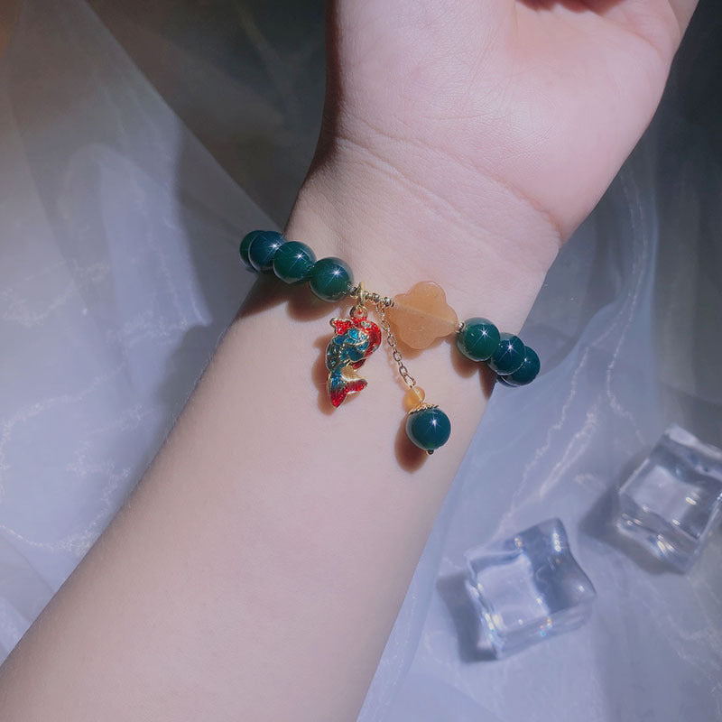 Good Luck • Carp Green Agate Bracelet
