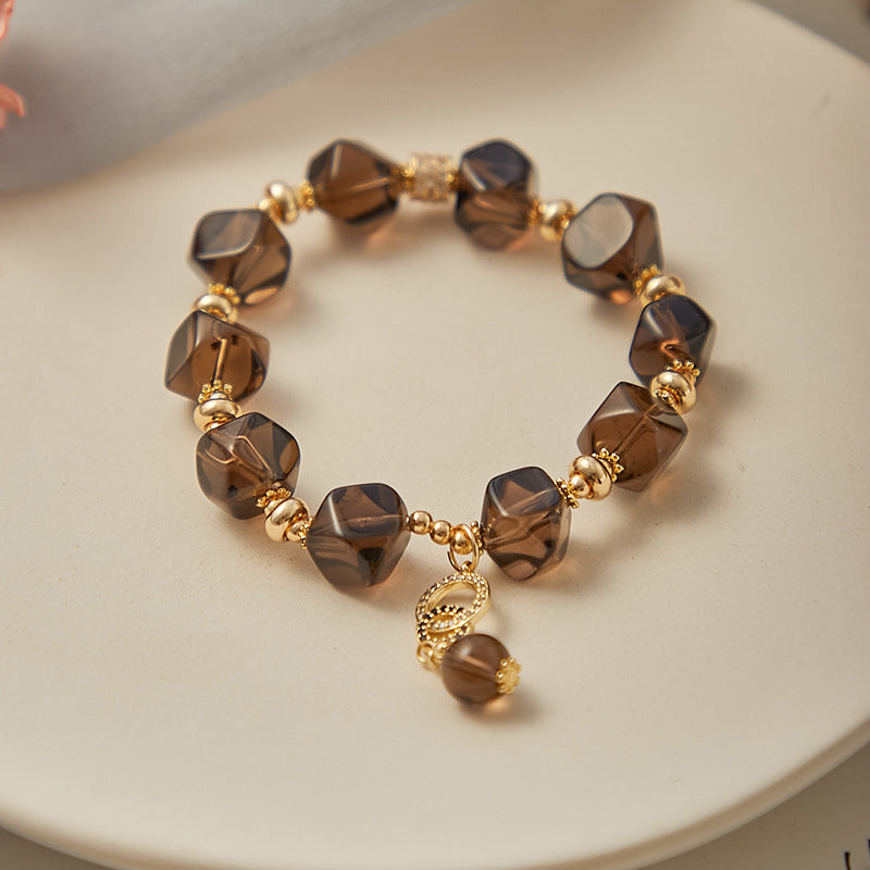 Charm • Natural Brown Crystal Bracelet
