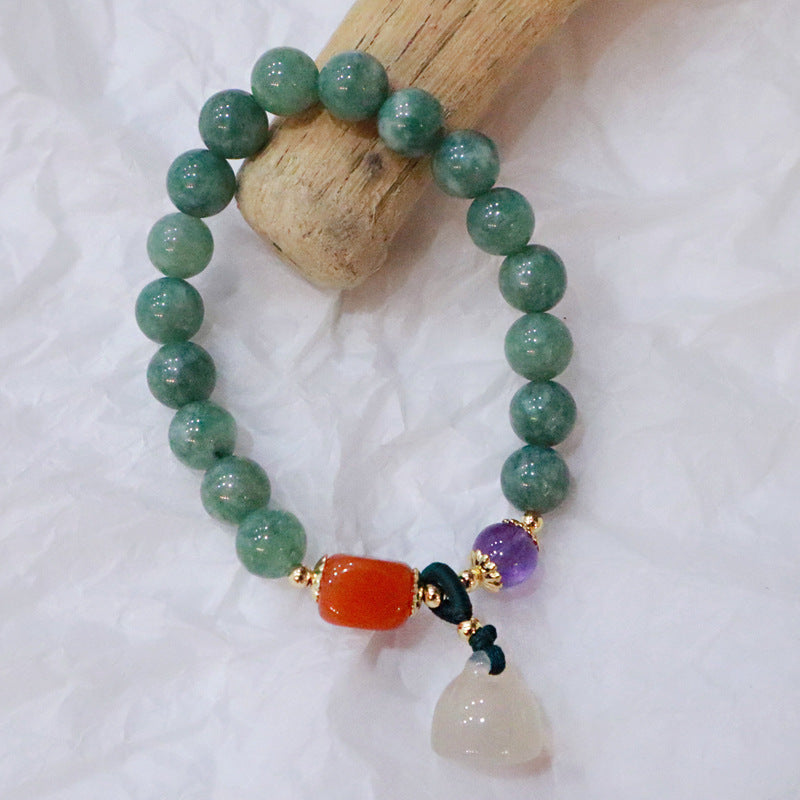 Lotus • Emerald Jade Stone & Agate Bracelet