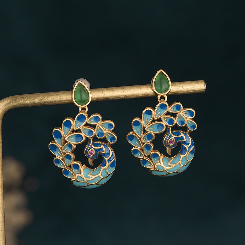 Peacock • Agate earrings